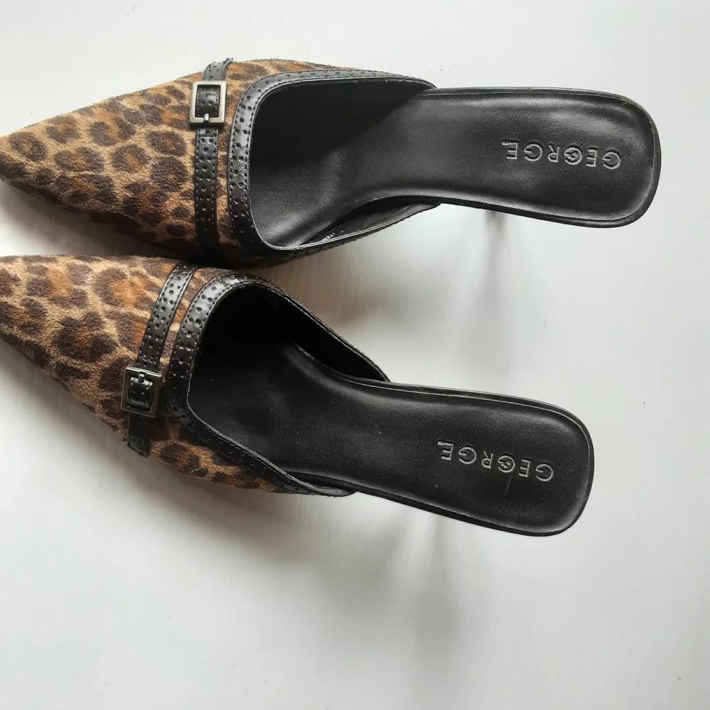 George Women's Brown Leopard Mules - Picture 1 of 6